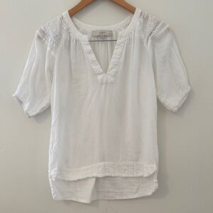 LOFT White V-Neck Blouse